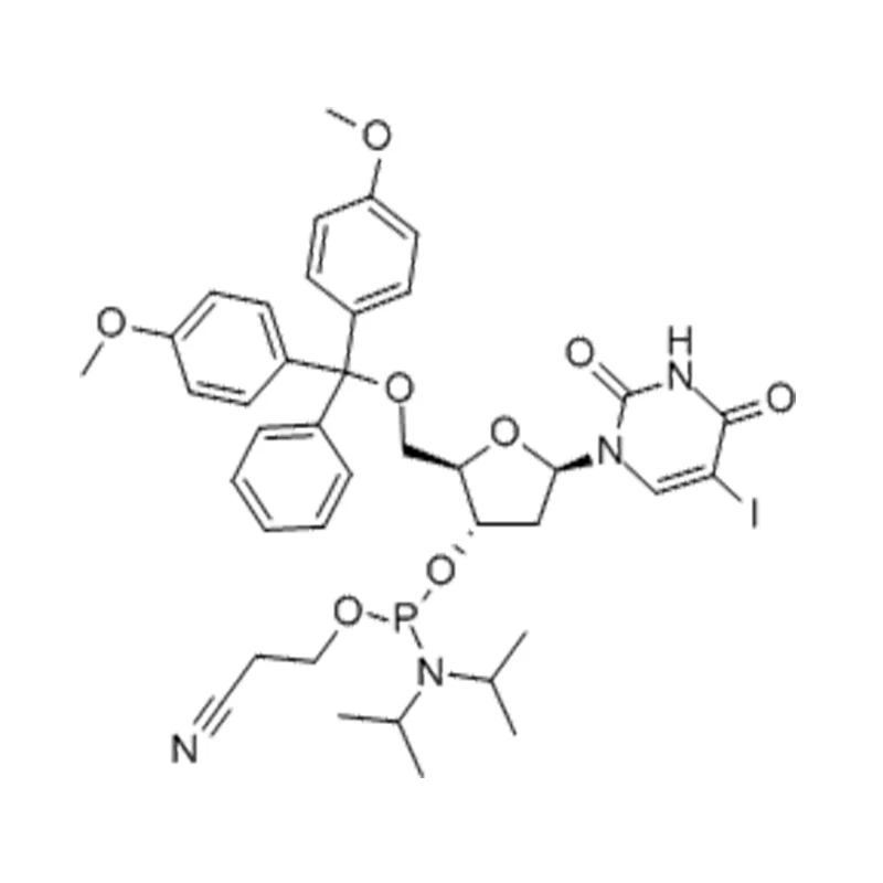 5'-O-DMTr-5-jodi-2'-dU-3'-CED-fosforamidiitti