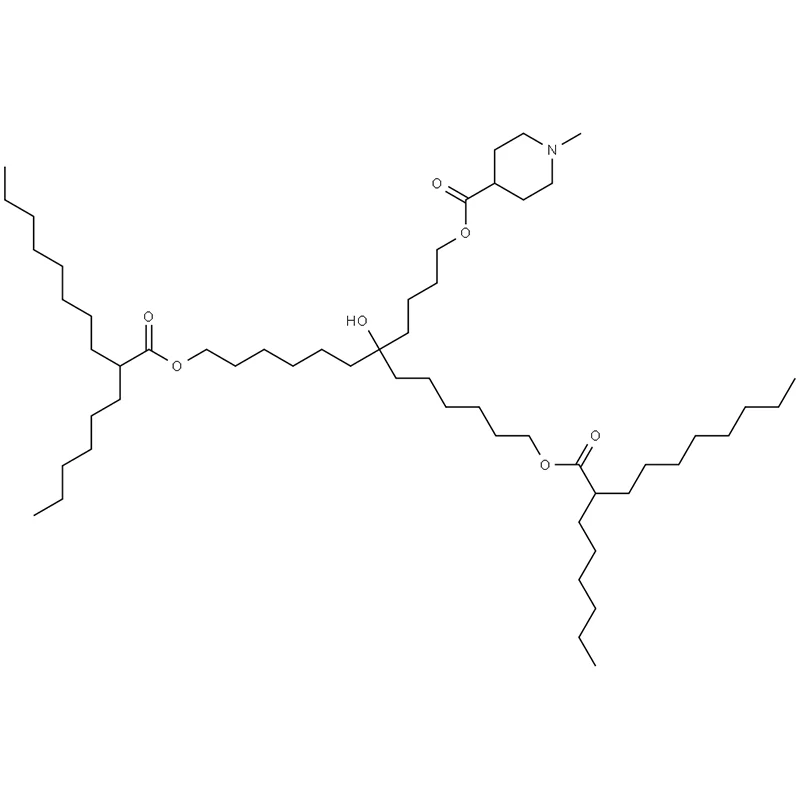 7-hydroksi-7-(4-((1-metyylipiperidiini-4-karbonyyli)oksi)butyyli)tridekaani-1,11-diyylibis(2-heksyylidekanoaatti)